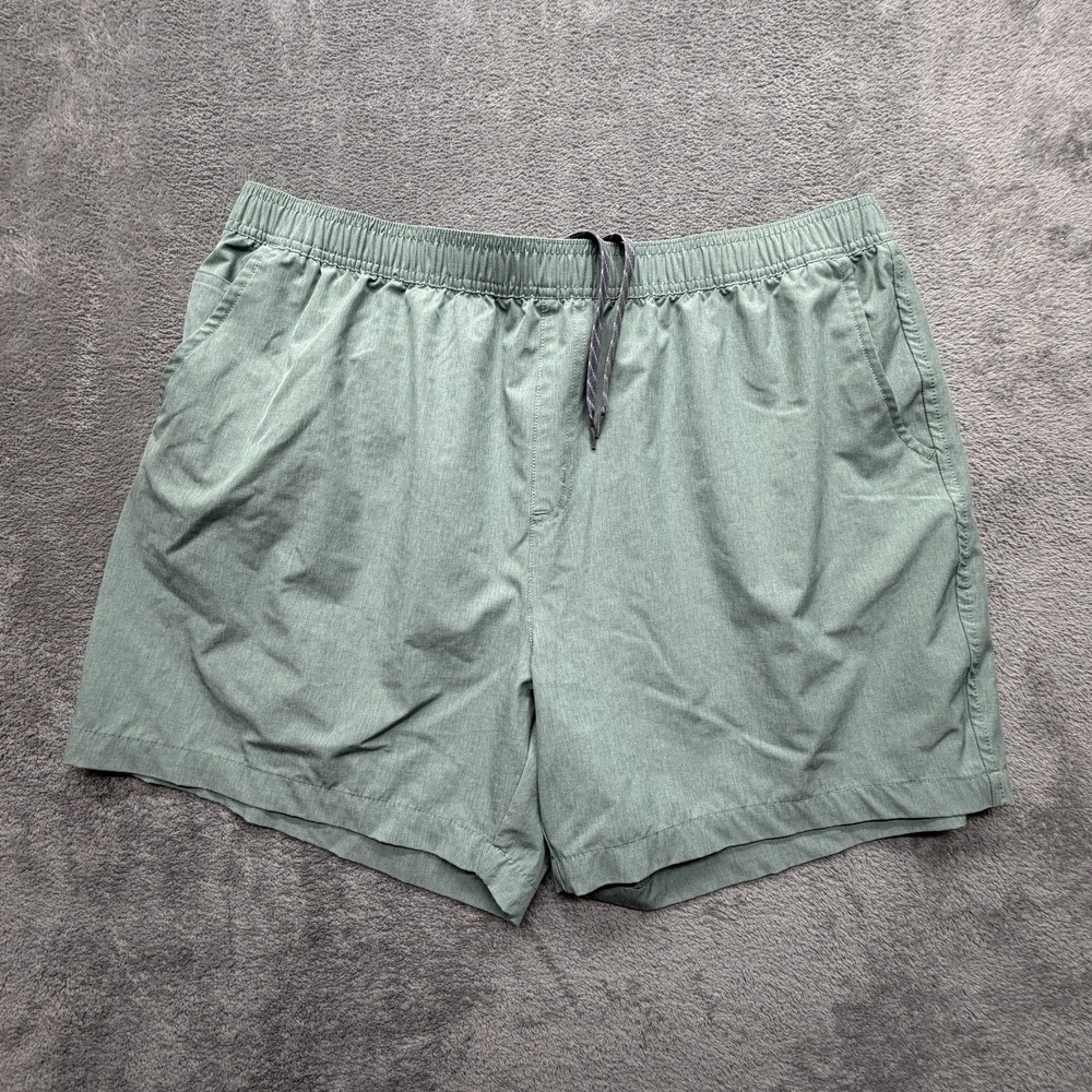 World Wide Sportsman Swim Shorts Mens 2XL‎ Green Solid Quick Dry Stretch Lined